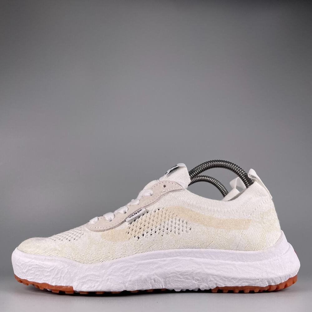 Vans Cream White Low-Top Knit Sneakers